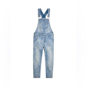 Epic Threads Light Blue Denim Overalls Paint‎ Splatter